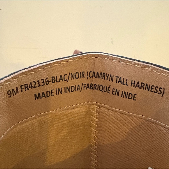 Frye Camryn Tall Shaft Harness Boots Black Leather in Sz 9 - Picture 8 of 12